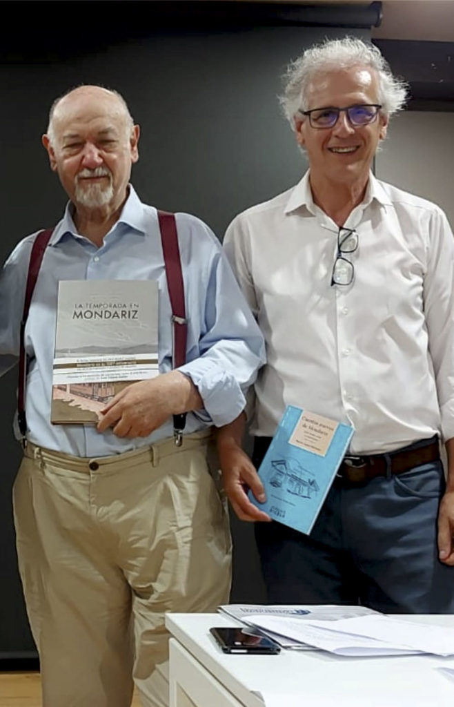 El Premio Planeta Juan Eslava y Francisco González, presidente de la Fundación Mondariz Templo del Agua